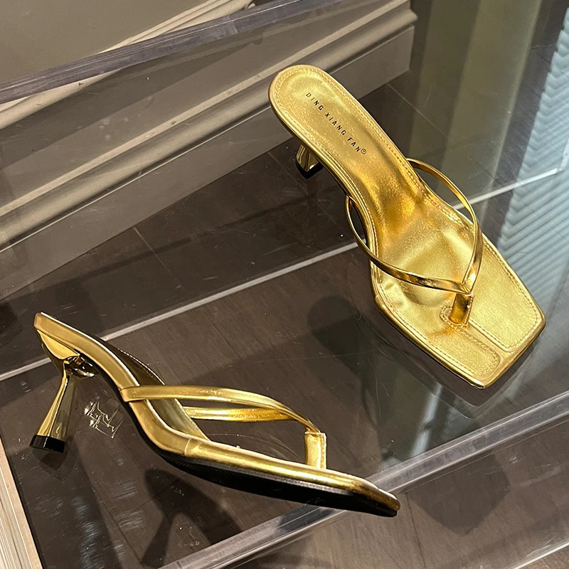 Female Summer Sexy Heels Sandals Slides Ladies Shoes Fashion Women Pumps Flip Flops High Heels Slippers Shoes 250317