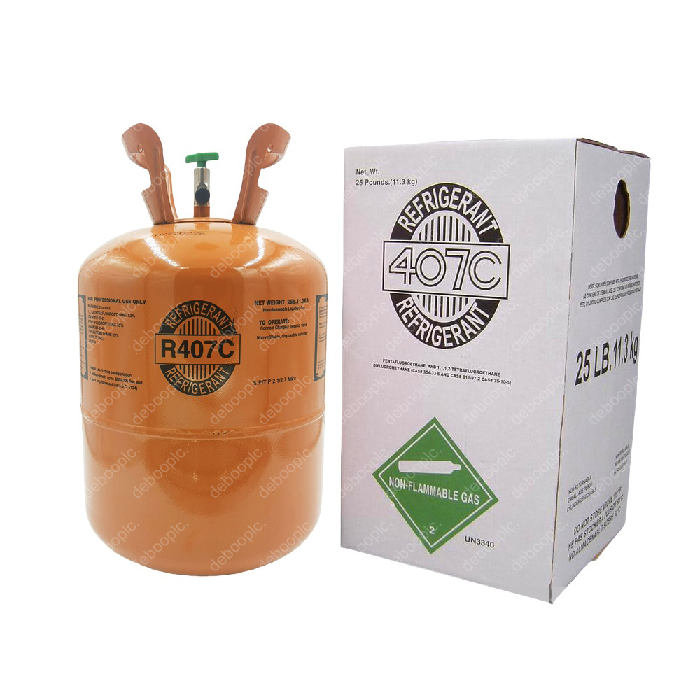 25LBS R407C Refrigerant GAS High-Performance for HVAC Refrigeration Systems Packaging Tank