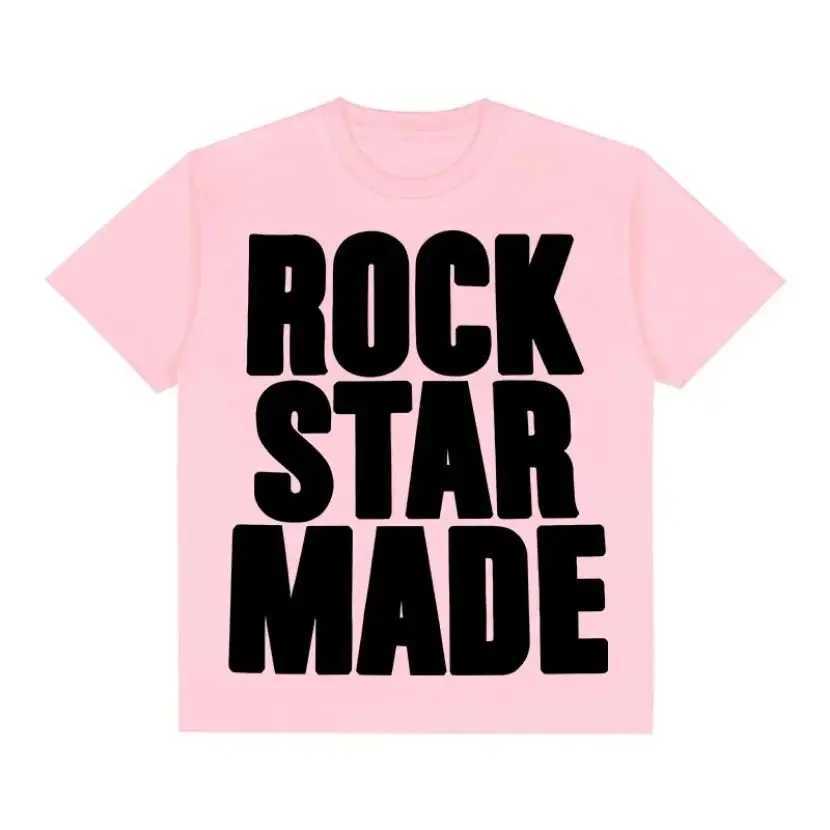 Rock Goth Fashion Mens Punk Grunge Hip Hop Rap Retro Letter Printed Short T-shirt Casual Over Y2K Cotton Street WearXJ250318