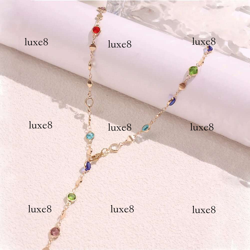 2024 Bohemian Colorful Long Y-Shaped Necklace Metal Collarbone Chain Gold Sier Color Summer Holiday Party Body Jewelry Gifts