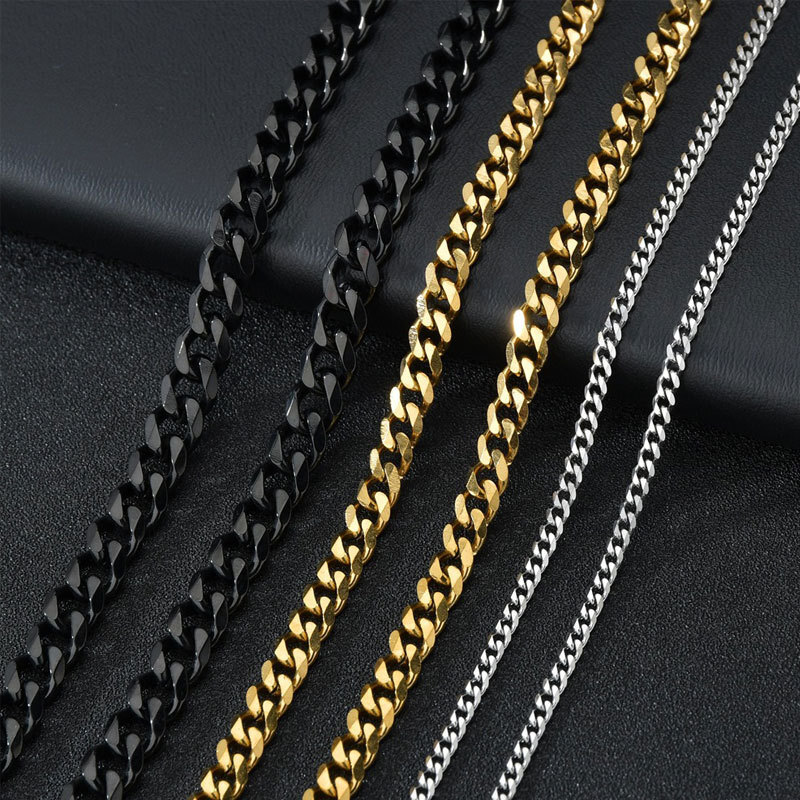 Stainless Steel Necklace Men's And Women's Ins Cuban Chain Hip Hop Titanium Steel Thick Chain Jewelry