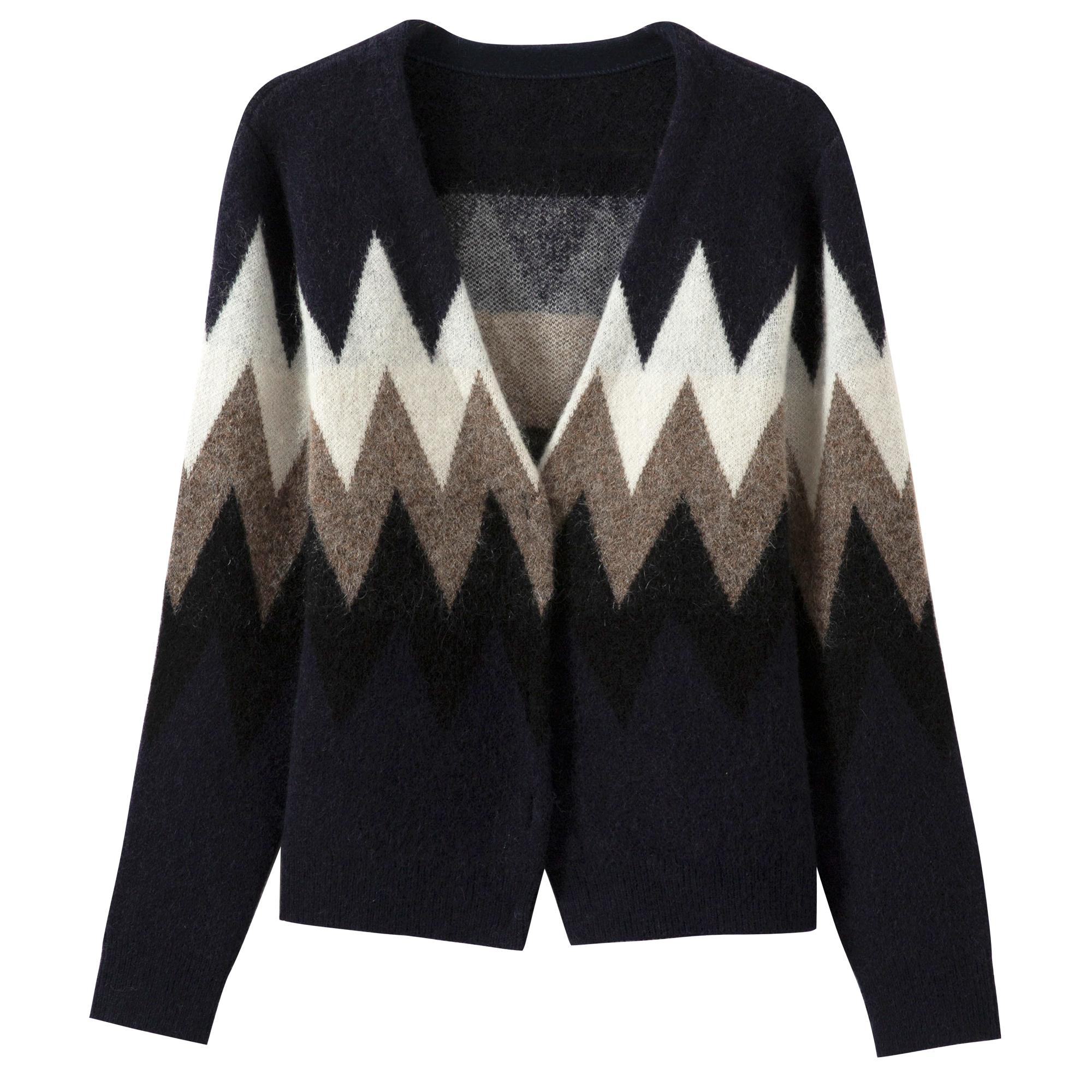 Chic Multi-Color Blend Vintage Knitted Cardigan - Casual Comfortable Wear