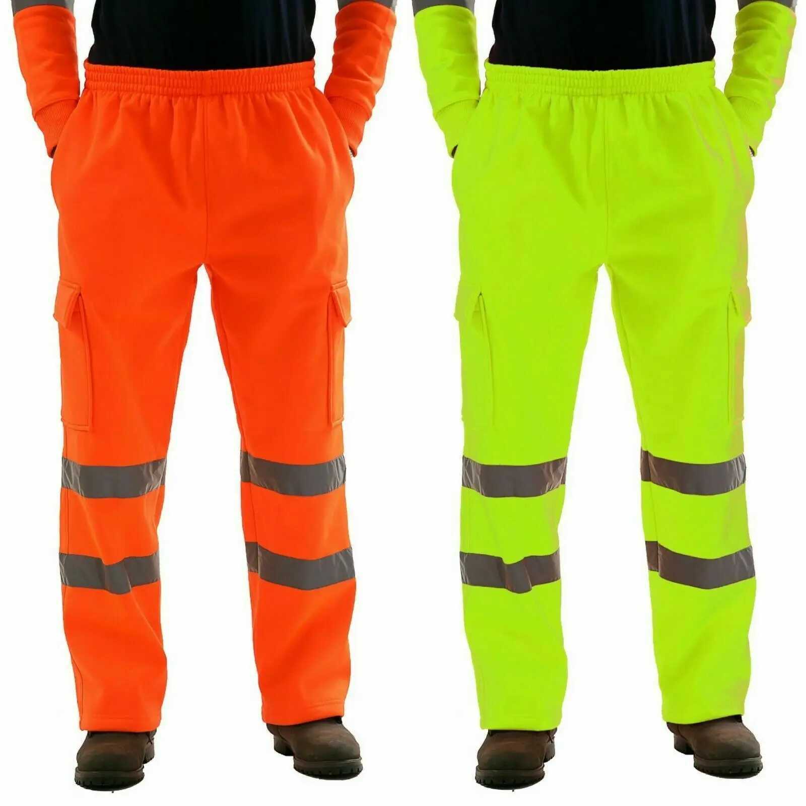Mens Work Clothes Bottom Safety Sweatpants Striped Reflective Pants Loose Mens Jogger Work Clothes Patch W250318