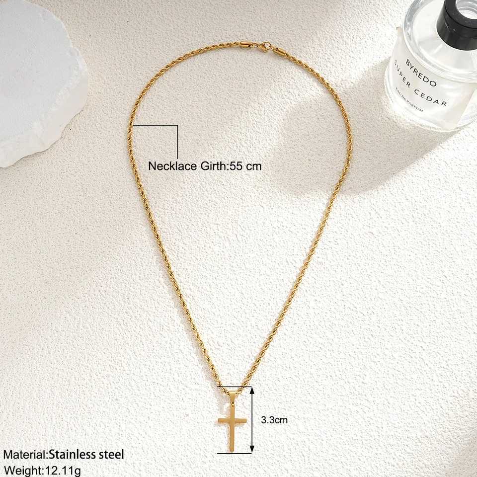 ASONSTEEL stainless steel cross pendant necklace suitable for women mens charm minimalist jewelry mens necklaces gifts waterproof W250318