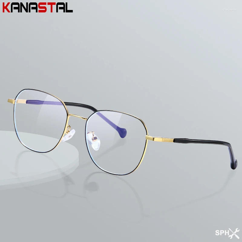 Sunglasses Women Blue Light Blocking Reading Glasses Prescription CR39 Optical Lenses Myopia Eyewear Men Computer Metal Eyeglasses Frame