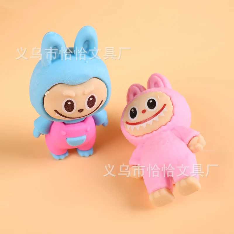 32 pieces/box Labubu eraser blind box animation studio blind box digital cartoon eraser model toy childrens school suppliesT250318