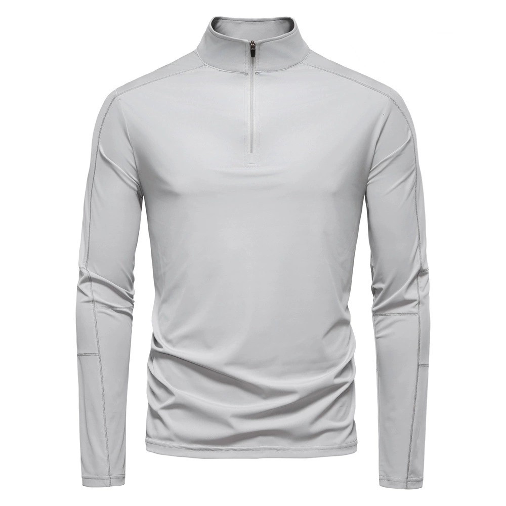2025 spring and summer new men's sunscreen UV protection UPF100 + bottoming shirt long-sleeved half-zip T-shirt men m086