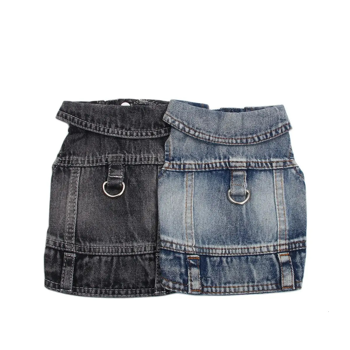 Pet dog jeans jacket foldable denim vest cat and puppy springautumn clothing 250318