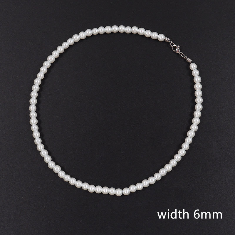 Long Imitation Pearl Necklace For Men And Women With Light Luxury Temperament All Simple Choker Jewelry