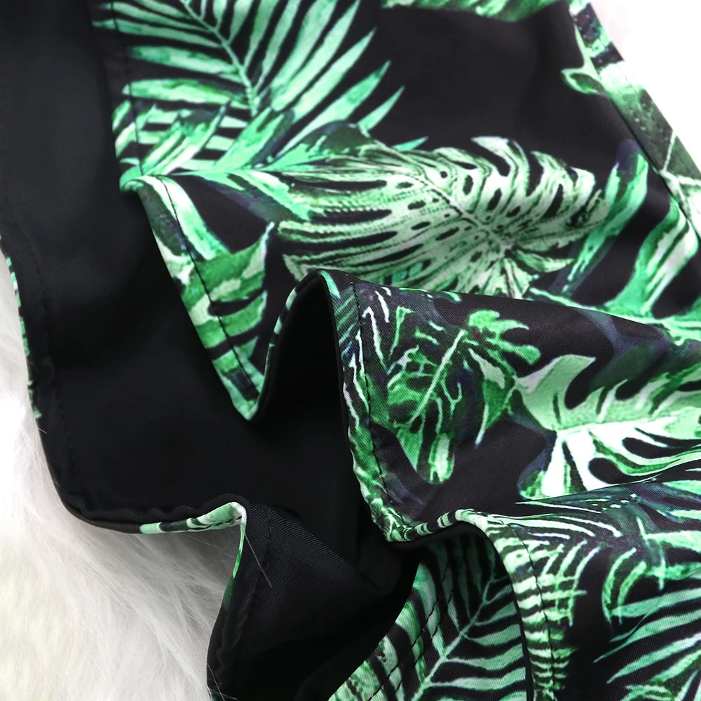 Discount Ruffle Swimwear V-Neck Shoulder One Piece Swimsuit Women Floral Printed Tropical Summer Beach Bathing Suit 250318