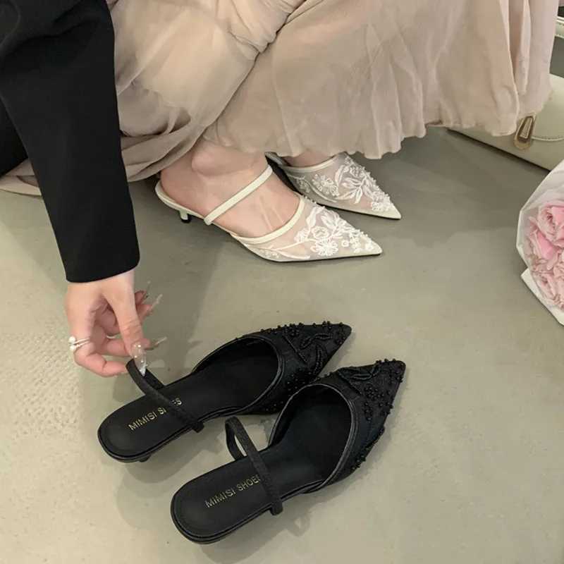 Bailamos silk sequins Rhine decoration high H Mler single shoe corner fine dress banquet Fem Y250317