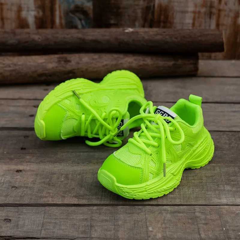 Childrens sports shoes New rose red sports shoes suitable for girls mesh breathable version childrens fashion boys leather boots running shoes W250318