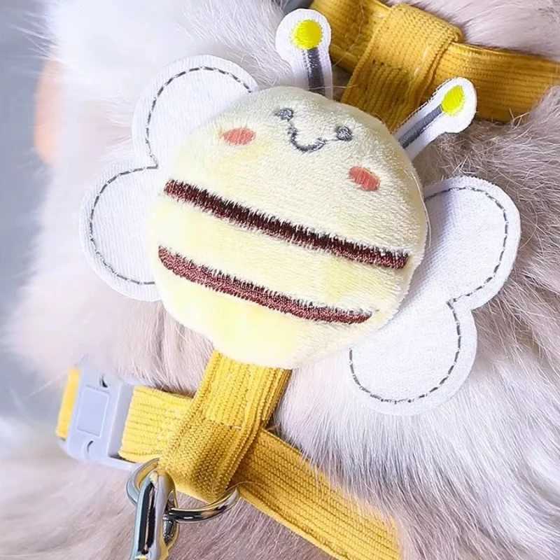 1PC Cat Leash Anti Breakaway Outdoor Leash Cat Carrier Adjustable Collar Bee Leash for Small and Medium PetsT250318