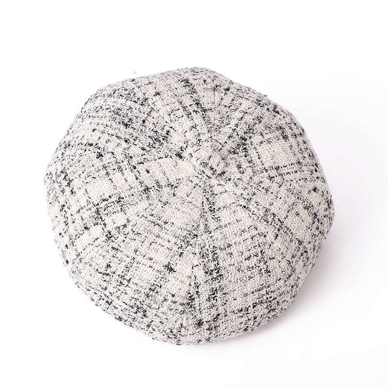 New autumn and winter small fragrant style coarse ral octagonal fashionable atmosphere, eye-catching newspaper, hat, duck tongue beret, children'