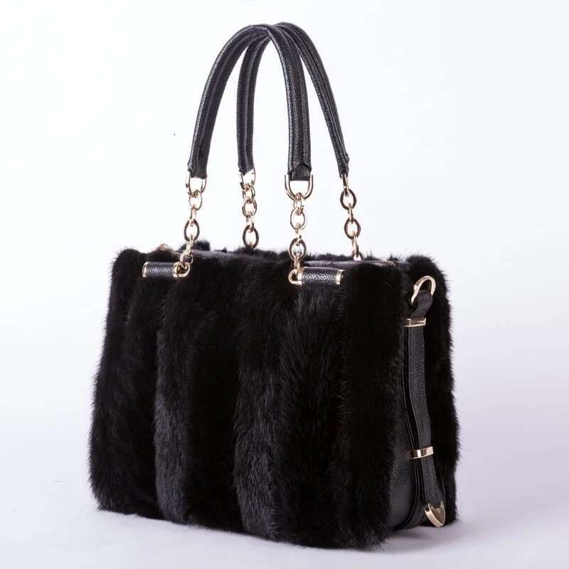 Winter Mink Crossbody Ladies Single Shoulder Party Handbag Women Shopper Square Fur Bag With Strap