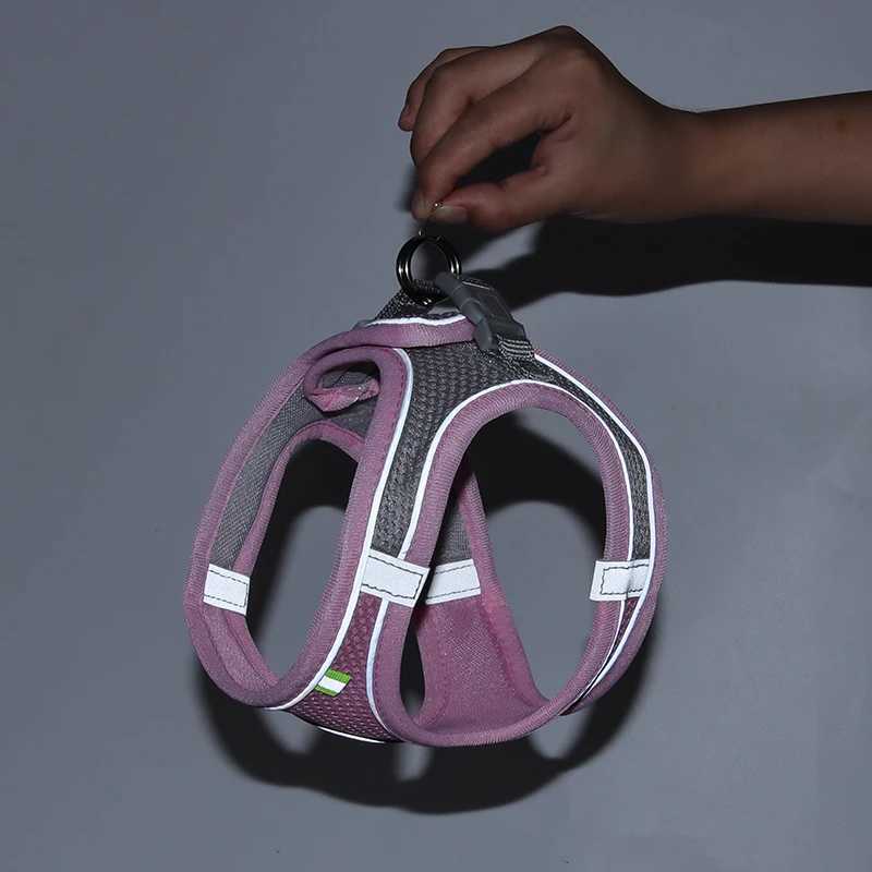 Leak proof cat harness and belt set adjustable mesh dog harness vest small dog pet walking LED belt small dog cat XXST250318