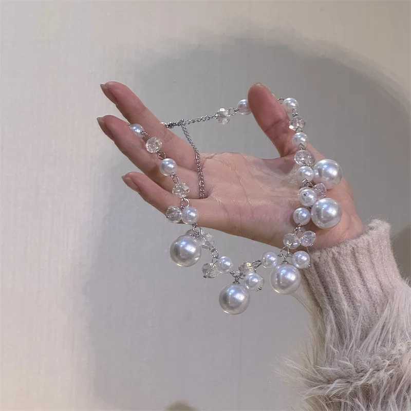 Xiaoluoke Retro Multi Pendant Imitation Pearl Crystal Bead Necklace Womens Elegant Earring Set Jewelry W250318