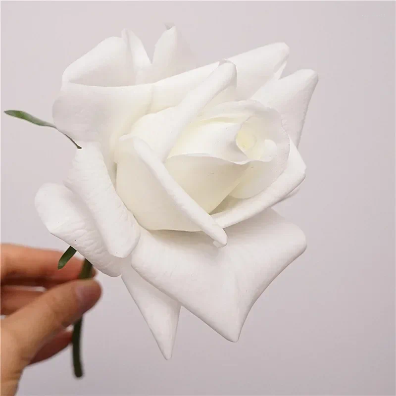 Update Decorative Flowers 10Pc Moisturizing Rose Real Touch Artificial Wedding Decor Flower Arrangement Bridal Bouquet Home Party Event