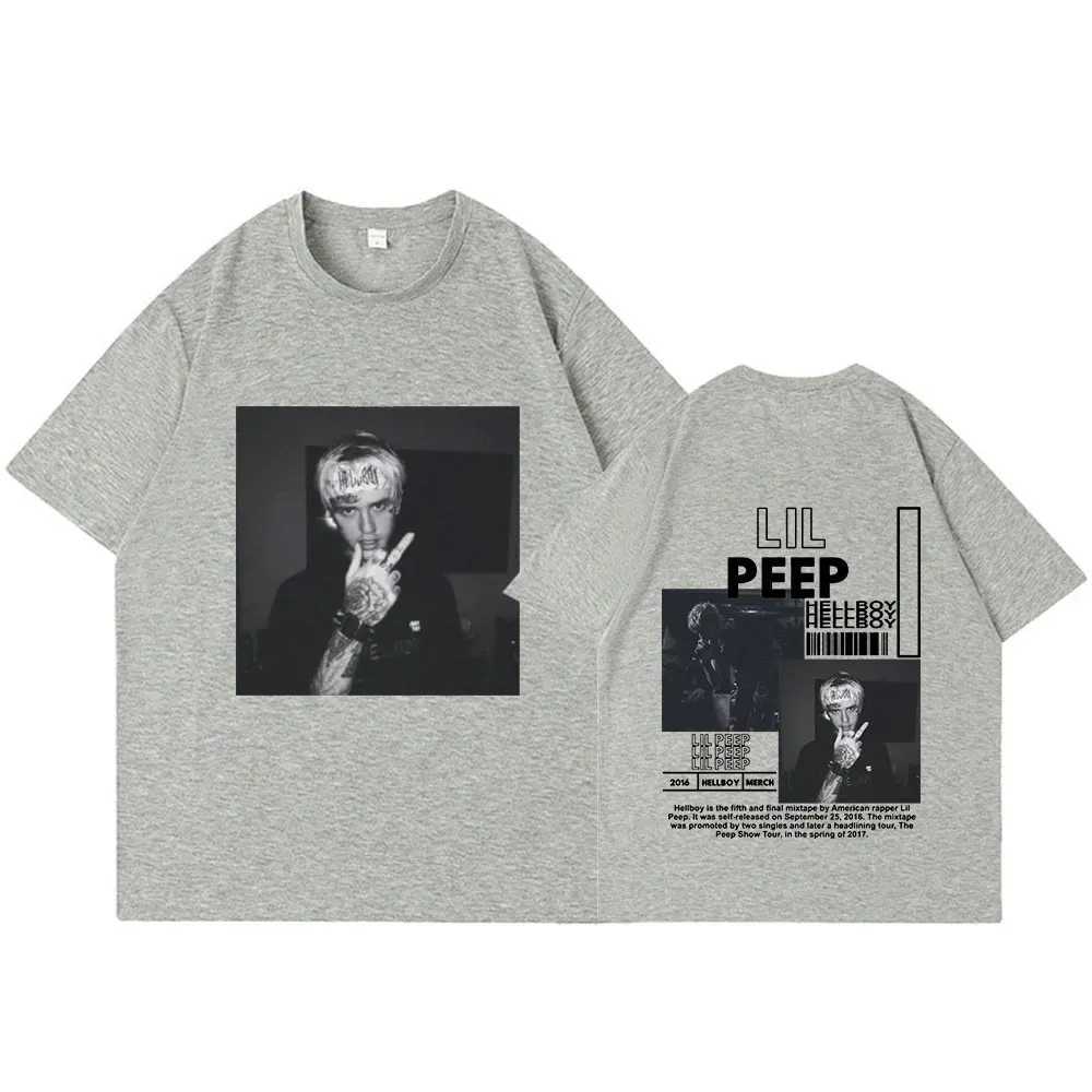 Rapper Lil Peep T-Shirt Hellboy Crybaby Hip Hop Graphic T shirt Summer Mens Women Clothing Aesthetic Oversized Cotton Tee ShirtXJ250318