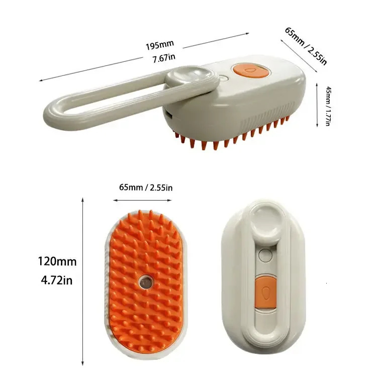 3in1 dog and cat electric brush cleaning steam spray massage comb retractable handle pet beauty hair removal 250318