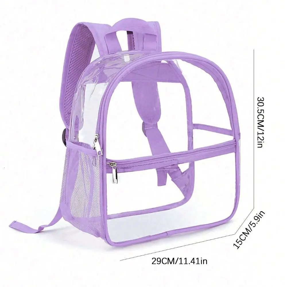 Small Clear Backpack Transparent PVC Backpack Summer Waterproof Beach Cell Phone bag for Travel School Storage Backbags 250314