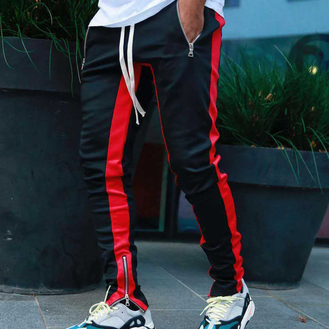 2025 New Men Bodybuilding Pants Autumn Spring Sweatpants Casual Solid Slim Harajuku Style Trousers Drawstring Full Length Pants W250318