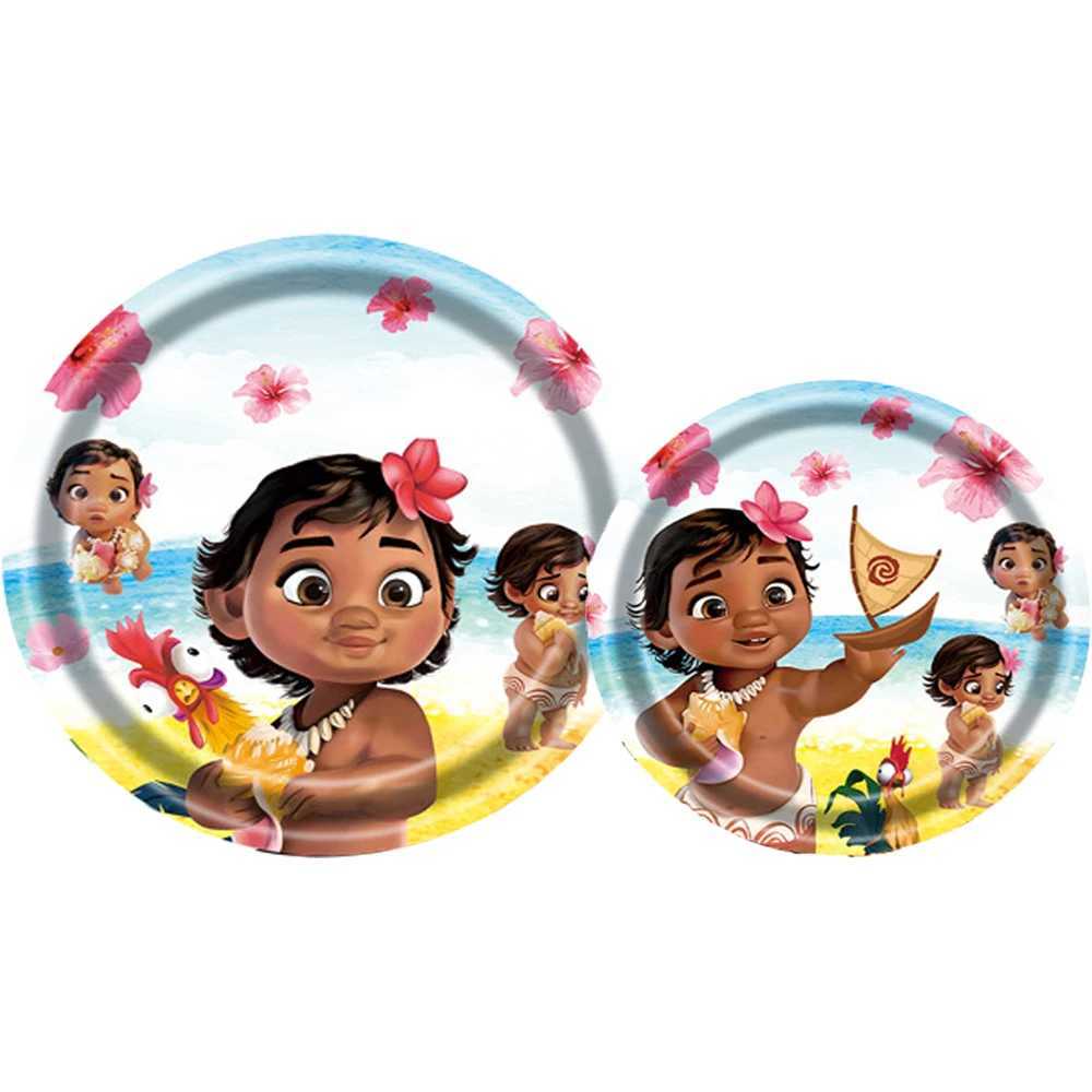 Moana Theme Party Set Oceania Plate Banner Cup Plate Kids Birthday Party Decoration baby Girls Favor Event X250318