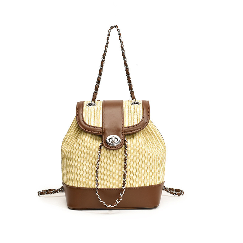 2025 Summer New Fashion Designer Women s Handbag Unique Weaving High Quality Popular Backpack Trendy Color Clash Bucket Bag Outdoor Shopping Storage B