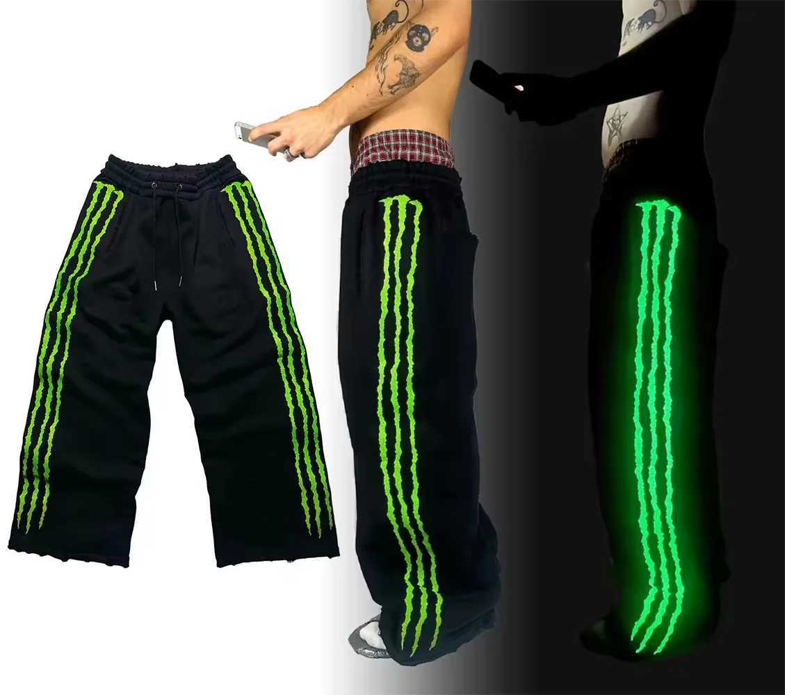 Retro claw three fluorescent stripe sports pants W250318