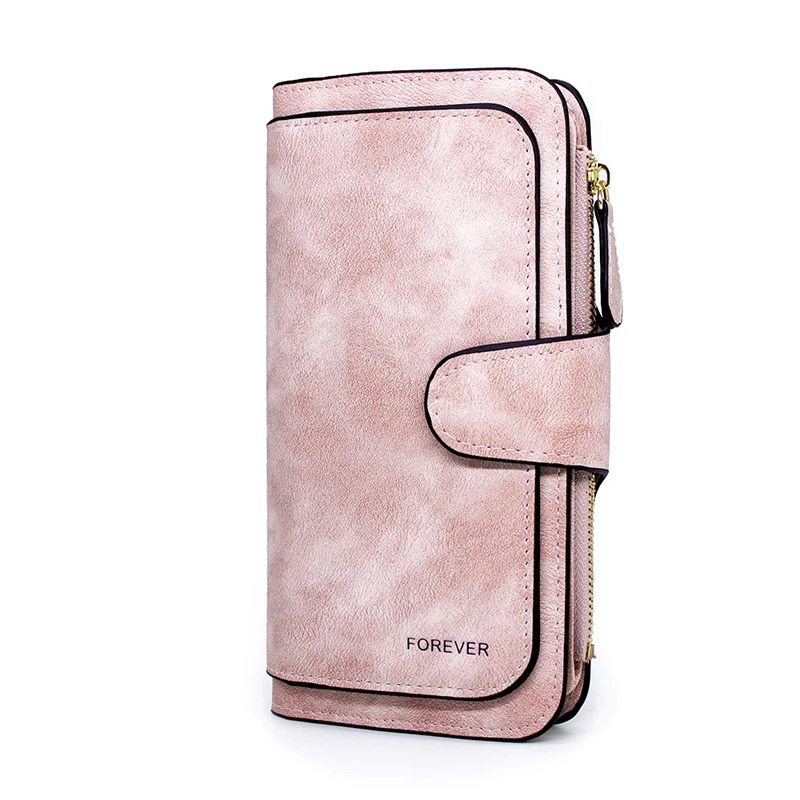 Leather Womens Wallet Zipper Long Wallet Womens Card Clip Coin Wallet Carteira Feminina 250317