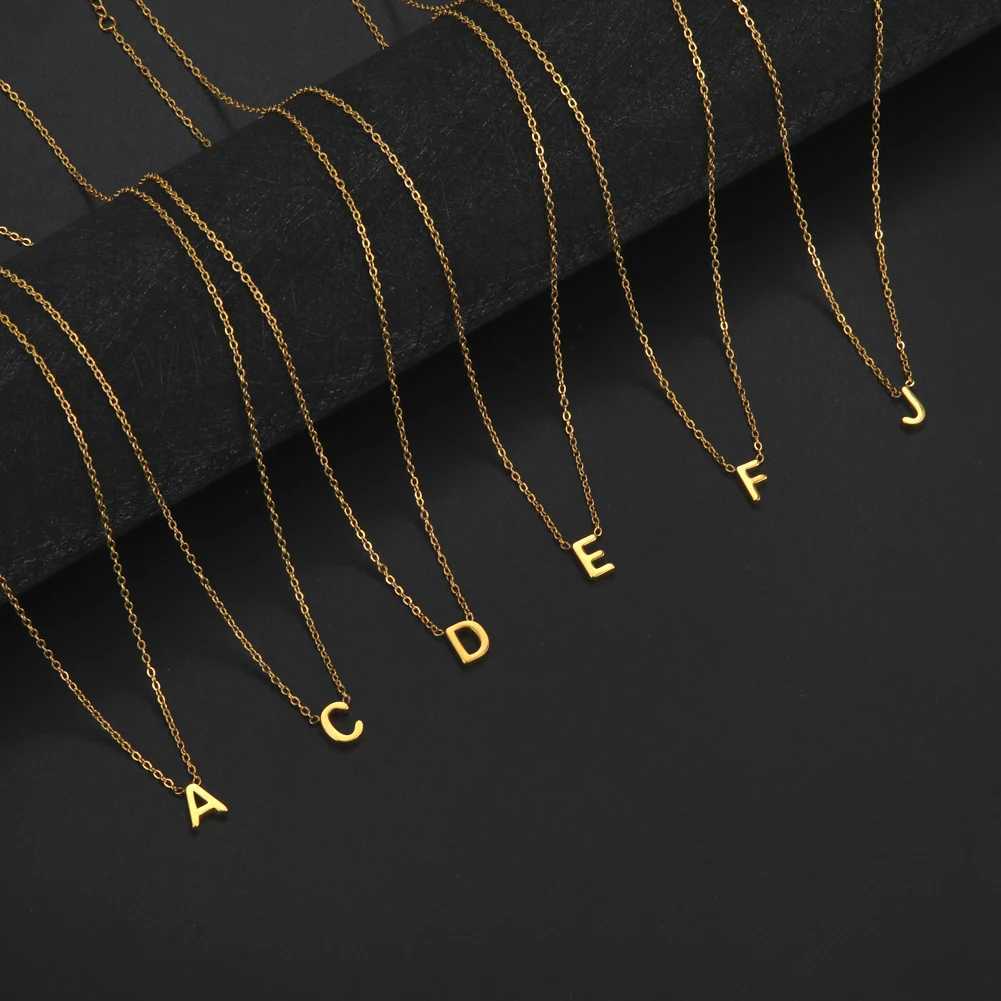 Cazador Minimalist Initial A-Z Womens Alphabet Stainless Steel Necklace Jewelry Birthday Gift Wholesale W250318