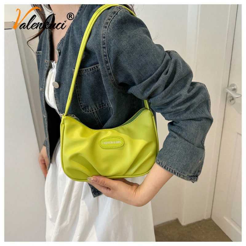 Minority Texture Sier Bag Wens New Summer Shoder Crossbody Bag High-end Pleated Armpit Crescent Bag Z250318