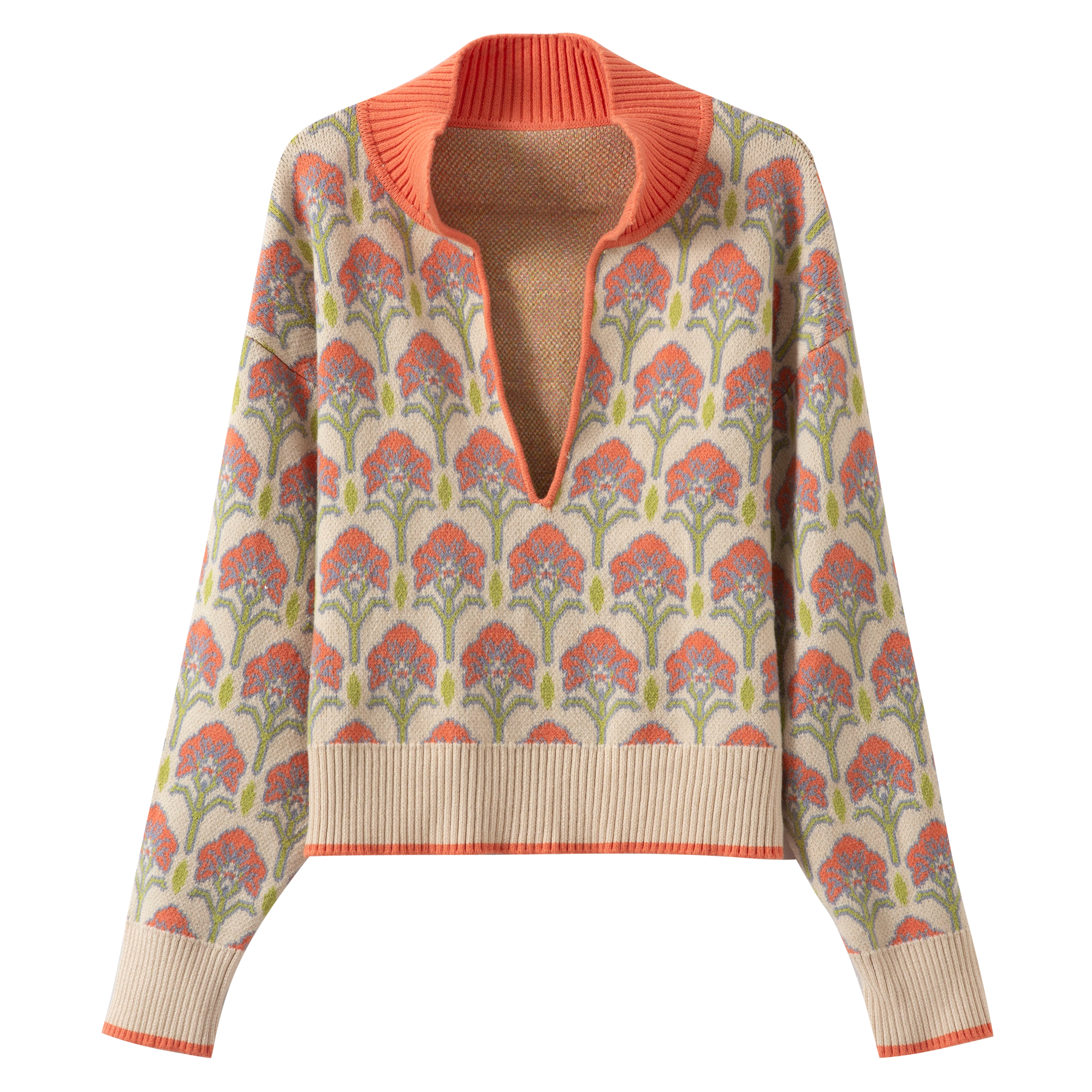 Cozy Women's Pullover with Jacquard Pattern Soft & Airy Design