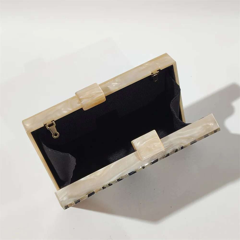 Nude Stripe Geometric Acrylic Box Evening Bags Women New Gorgeous Boutique Purses And Handbags Mini Beach Lady Gift Female Flap