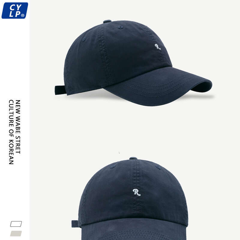 Simple fashionable trendy brand R letter embroidered baseball cap for both men and women, Korean version couple's duckbill cap, looks small on th