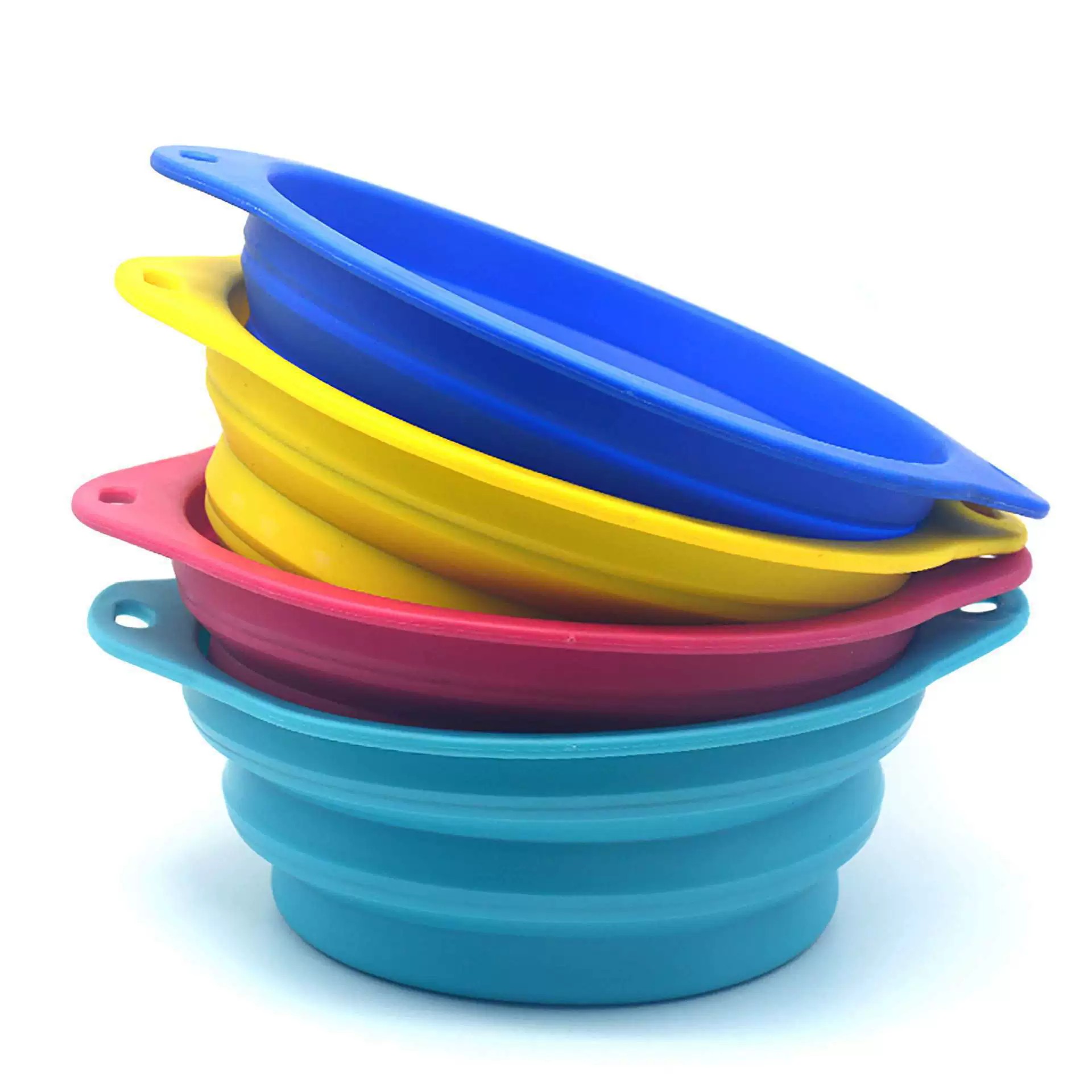 Spot manufacturer direct sales of pet folding large and small TPE silicone bowls, portable dog food bowls for outdoor pets