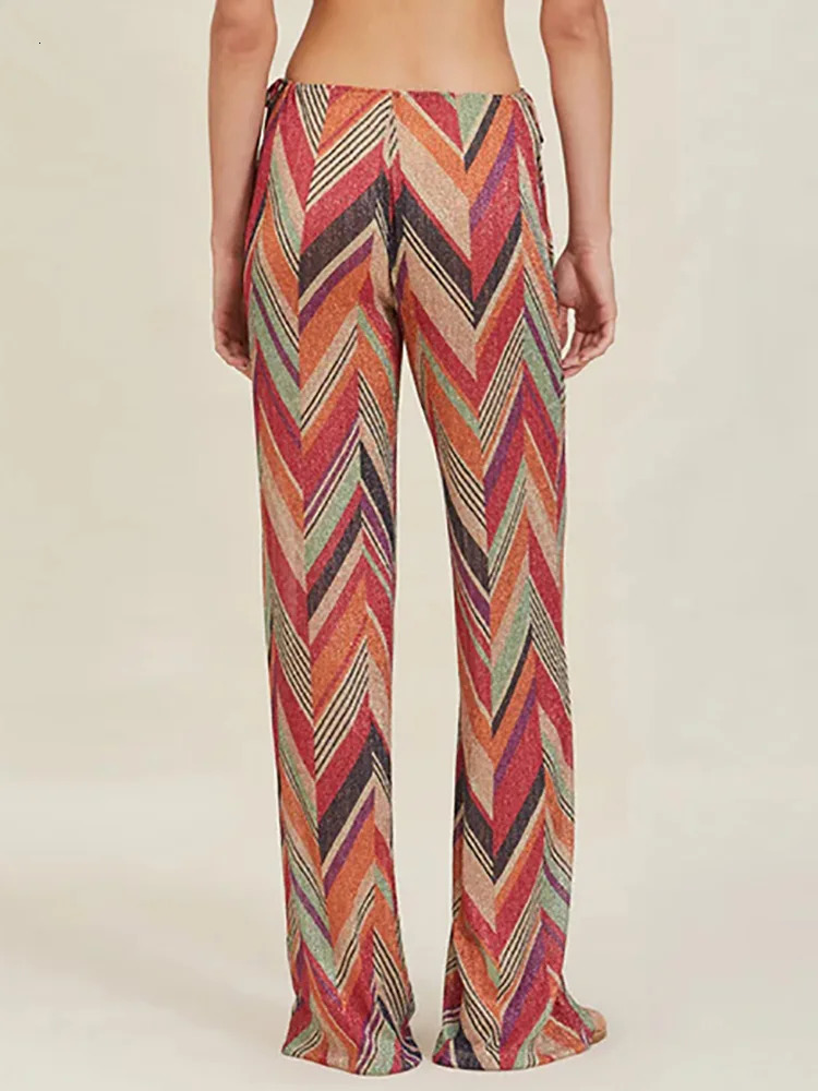 Womens retro printed special outfit matching set of spring and summer long cardigan wool sweater lace pants sexy womens 2piece 250318