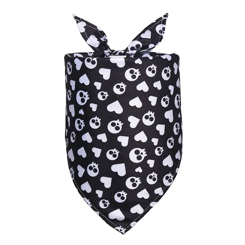 Halloween Pet Bandanas Collar for Dogs Cats Cotton Triangular Bibs Scarf Collar with Pumpkin Pattern for Puppy Accessories