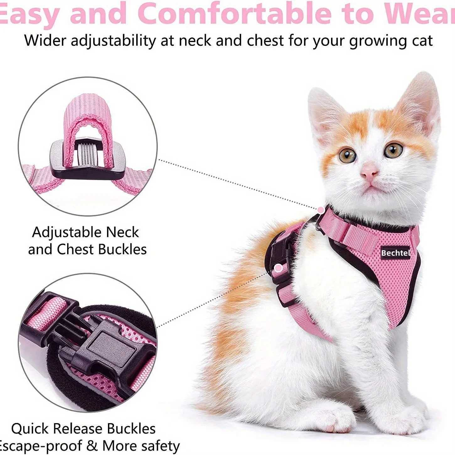 Cat belt anti slip adjustable belt anti slip cat belt vest pet braT250318