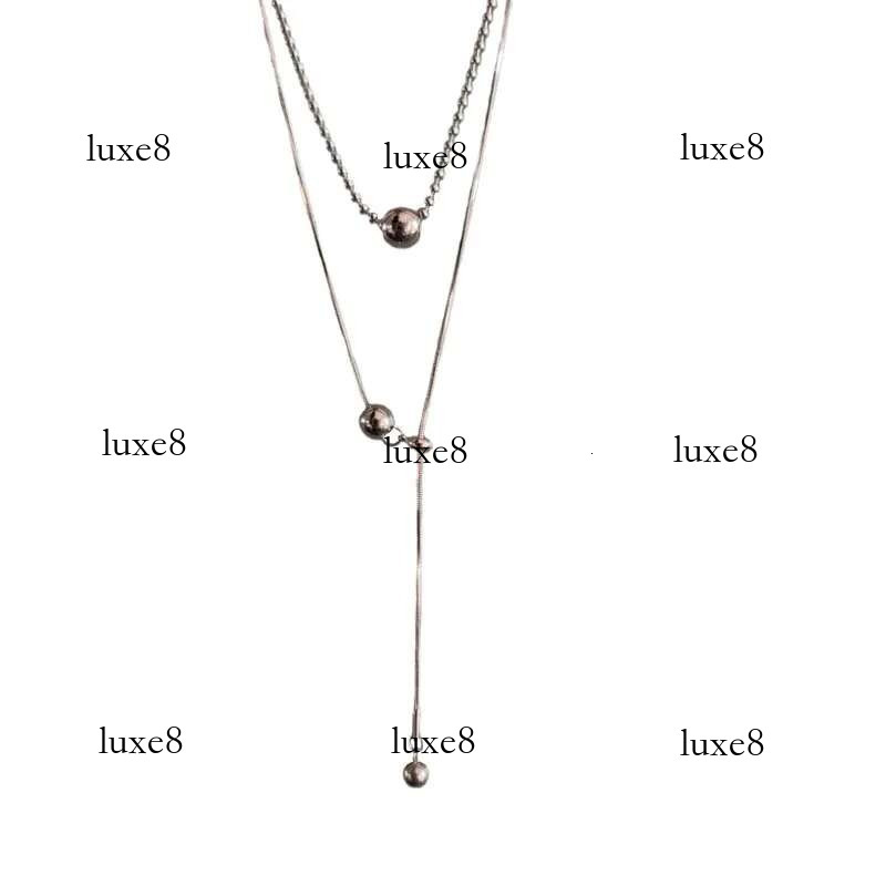 Stainless Steel Sier Color Beaded for Women Fashion Metal Pull Long Snake Bone Chain Necklaces Jewelry Party Gifts