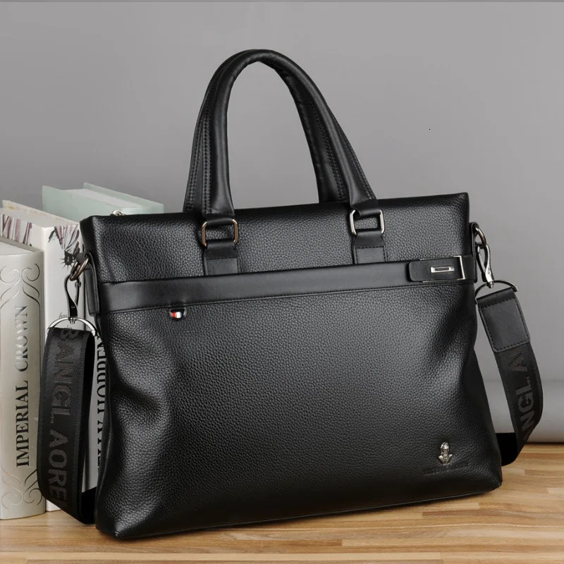 mens handbag business briefcase shoulder cross body bag soft leather computer bag fashionable casual mens bag 250317
