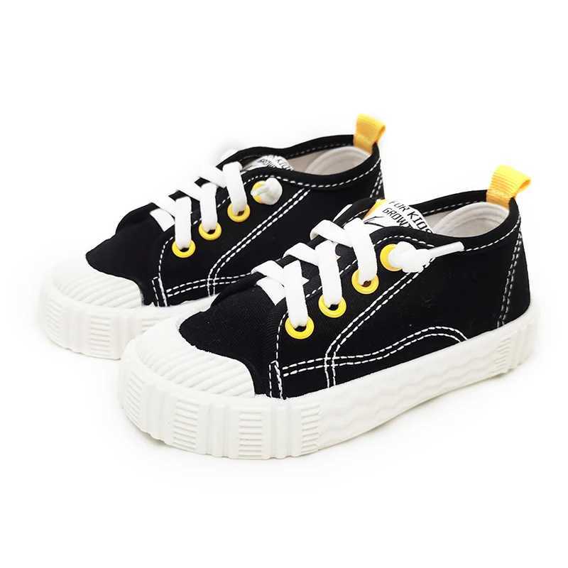 Childrens canvas sports shoes childrens black non slip casual shoes breathable and comfortable running shoes for boys and girlsXJ250318