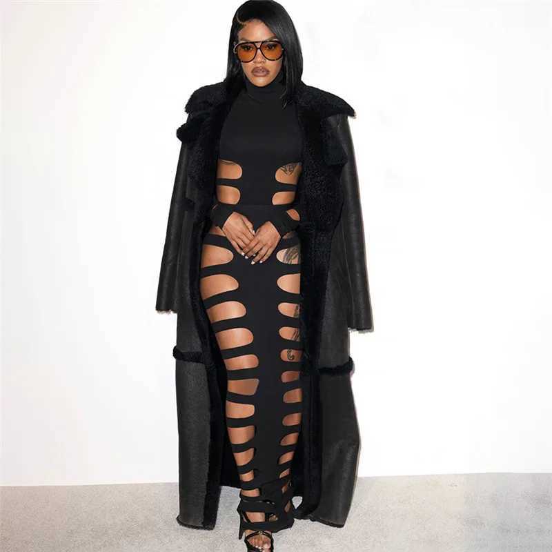 New style hollow sexy long sleeved jumpsuit asymmetric hot girl personal suit X250318