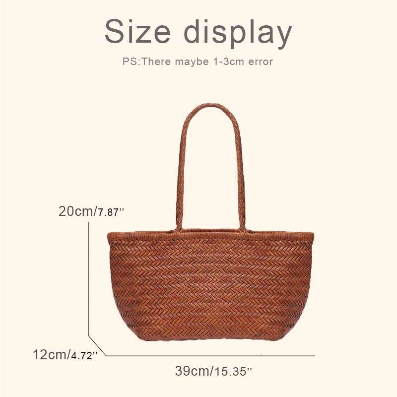 Genuine Leather Handwoven Tote Bags For Women Designer Handbags And Purses 2024 New In Cowhide With Inner Pocket Shoulder