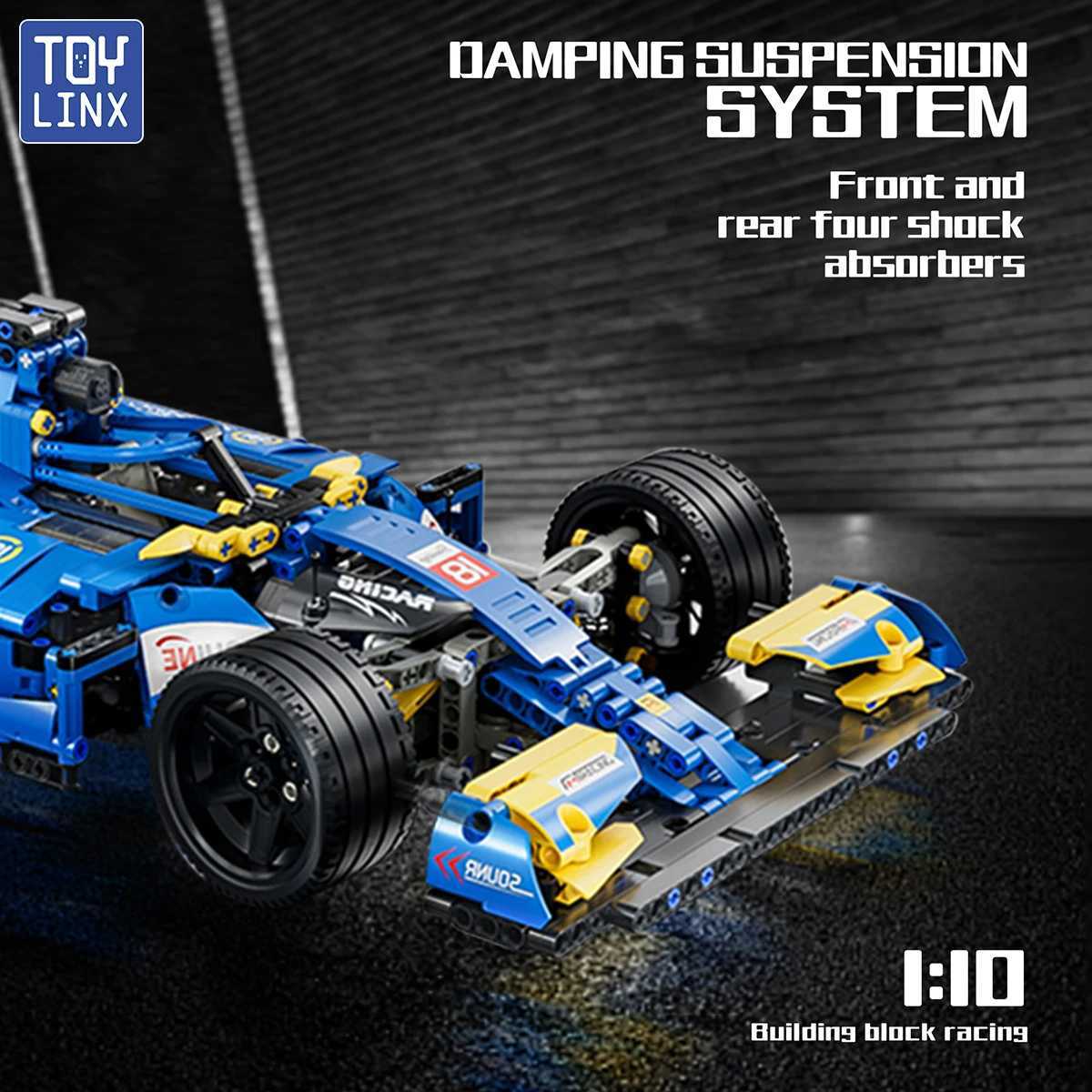 ToylinX F1 RC Race Cars 1161PCS Building Sets MOC Remote Control Building Blocks Collectible Model Car Suitable for Festive Gift W250318
