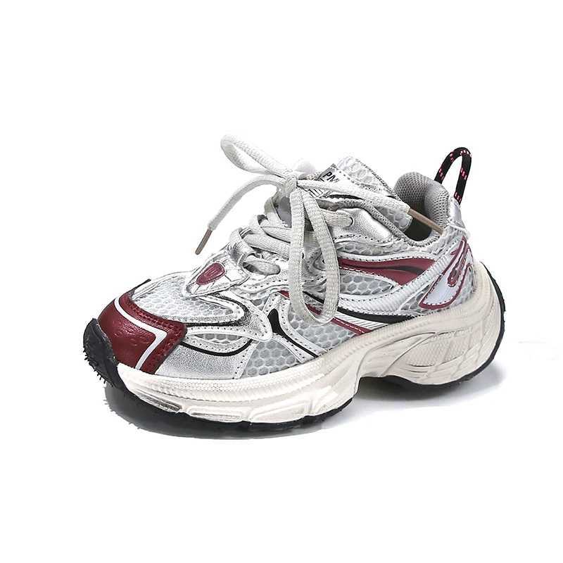 Student running shoes mesh breathable boys and girls casual sports shoes thick soft sole 2025 new fashion childrens sports shoes anti slip W250318
