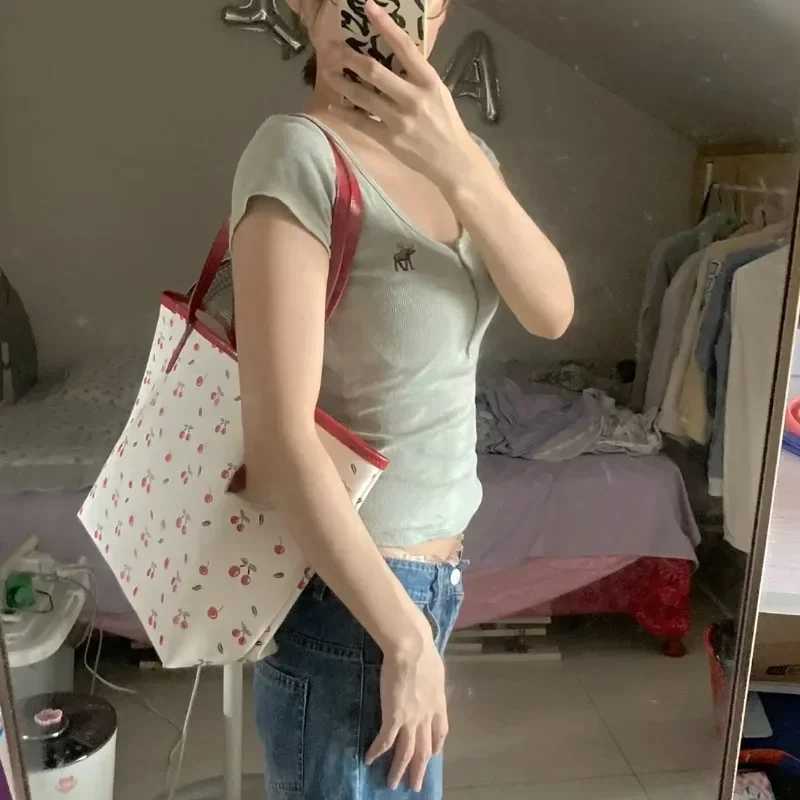 Sweet ry Print Totes for Wen 2024 New High-capacity PU Shoder Bag All Mah Off Lady Vintage PU Handbag Bolsos Z250318