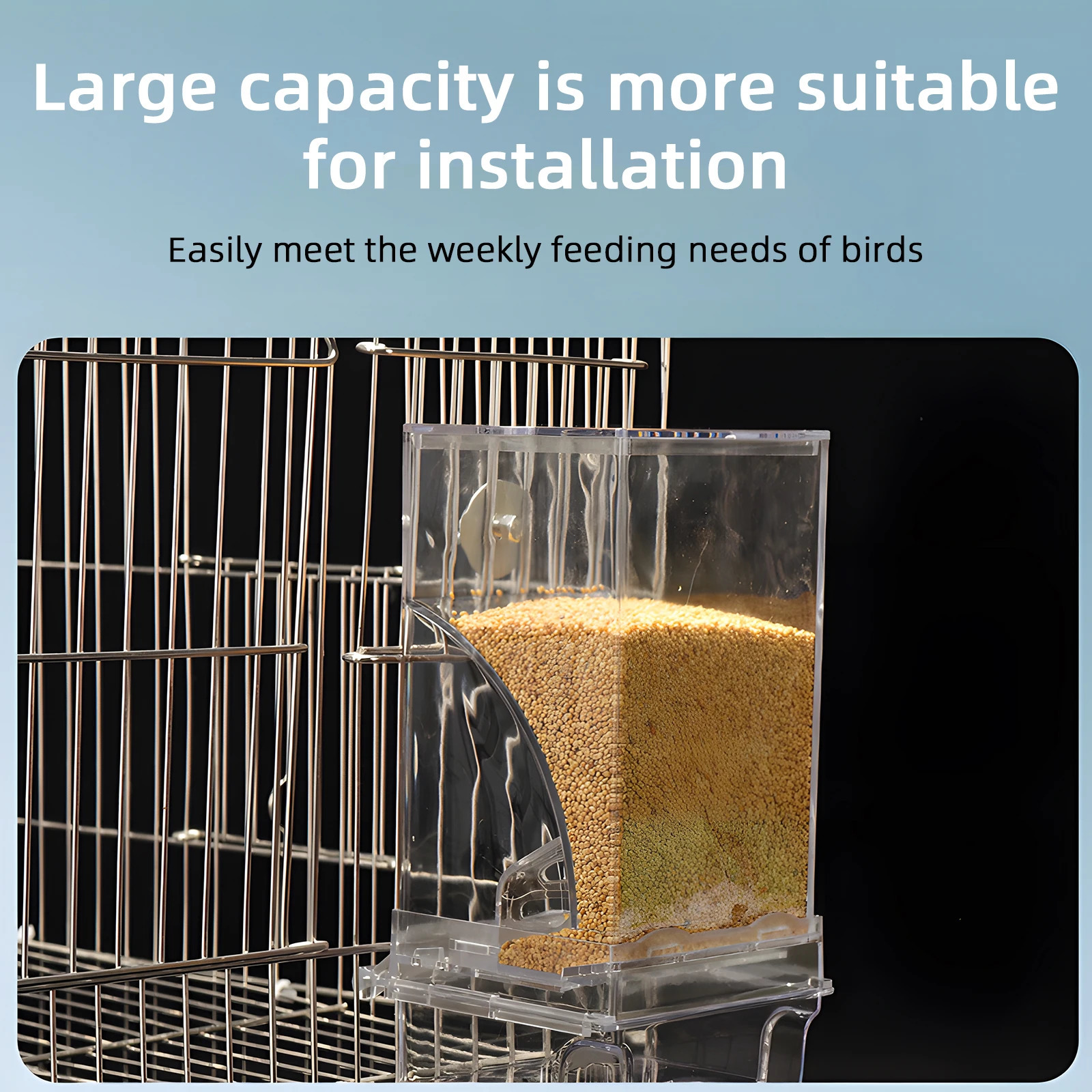Wolinpet chaos free automatic bird feeder transparent food container cage acrylic parrot accessories 250318