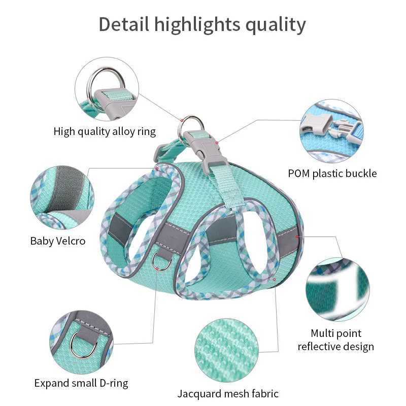 Dog Strap Set Suitable for Small Dogs Adjustable Puppies Cat Strap Vests French Bulldogs Chihuahua Puppies Outdoor Walking Lead StrapsT250319