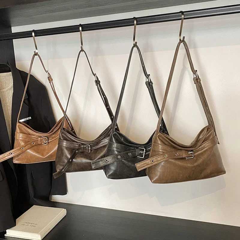 LEFTSIDE Belt Design Small PU Leather Cross Body Bag Womens Shoe Bag 2024 New Trend Fi Handbags and Wallets Y250318